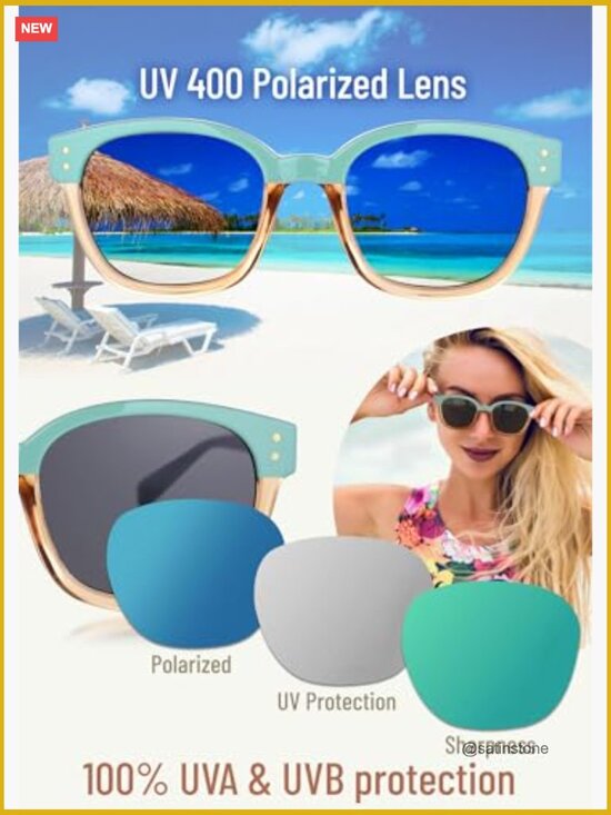 Women\'s Polarized Retro Square Frame Sunglasses UV400 Protection Flex Hinge main image 4